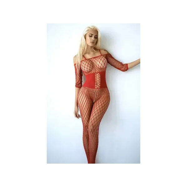 Corset Open Work Fishnet Bodystocking