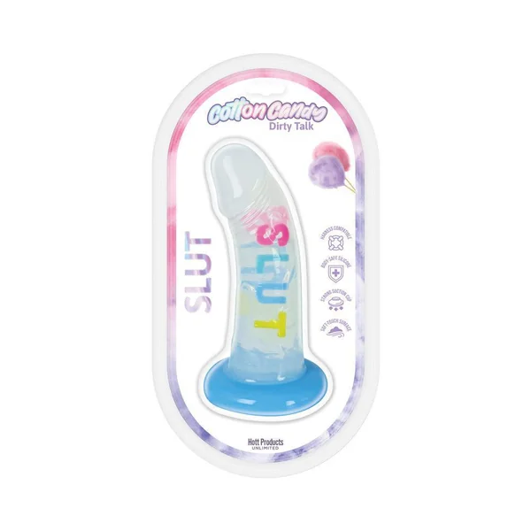 Cotton Candy Dirty Talk Slut 6 in. Silicone Dildo
