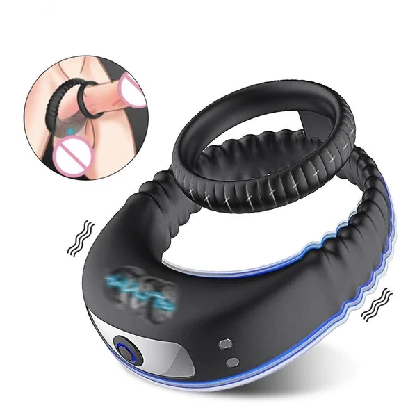 Couple Rings Vibrating Penis Cock Ring Sex Toys for Men Delay Ejaculation Cockring Sexy Goods Vibrator for Male Adults Gay 18