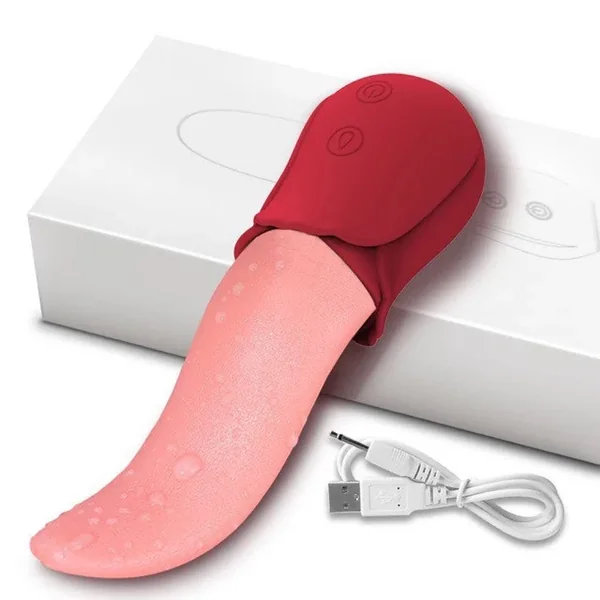 Couple Rose And Tongue Shape Massager