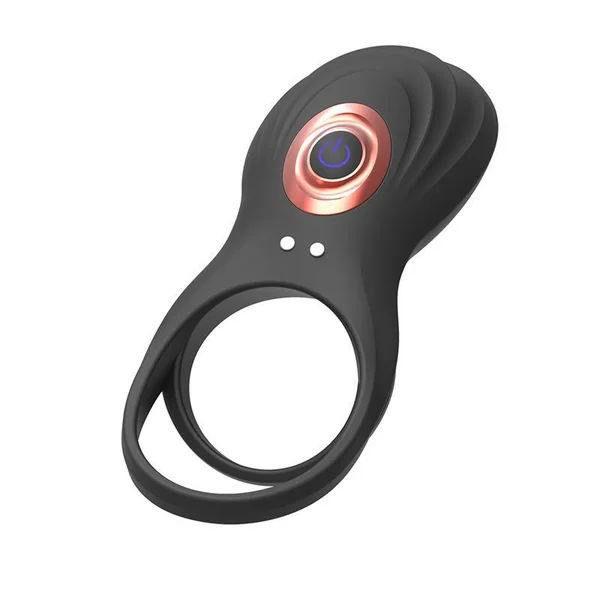 Couples Vibrating Cock Ring – 10 Modes | Dual Ring & Clitoral Stimulator | USB Magnetic Charging