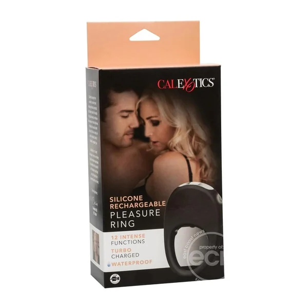 Couples's Enhancers Silicone Rechargeable Pleasure Ring - Black