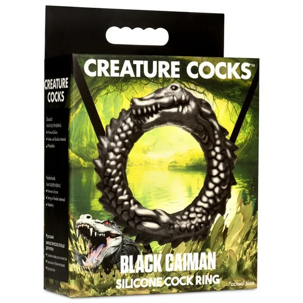 Creature Cock Black Caiman Silicone Cock Ring