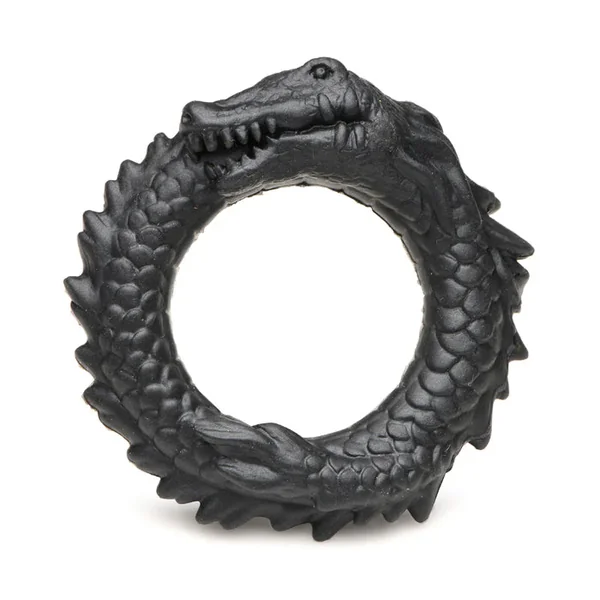 Creature Cocks Black Caiman Fantasy Shaped Silicone Cock Ring