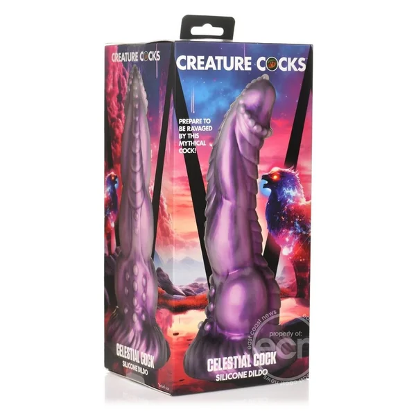 Creature Cocks Celestial Cock Silicone Dildo - Purple/White