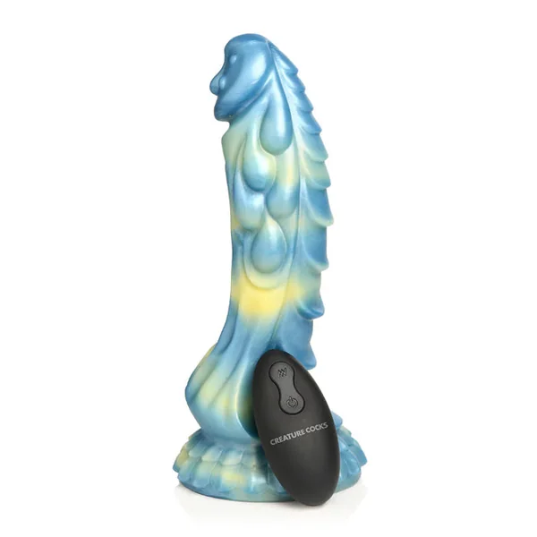 Creature Cocks Cocks Sea Stallion Vibrating Remote Control Textured Fantasy Shaped Harnessable Silicone Dildo With Suction Cup