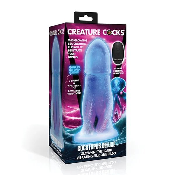 Creature Cocks - Cocktopus Deluxe Glow-in-the-Dark Vibrating Silicone Dildo