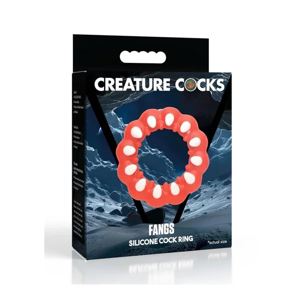Creature Cocks Fangs Silicone Cock Ring - Red/White