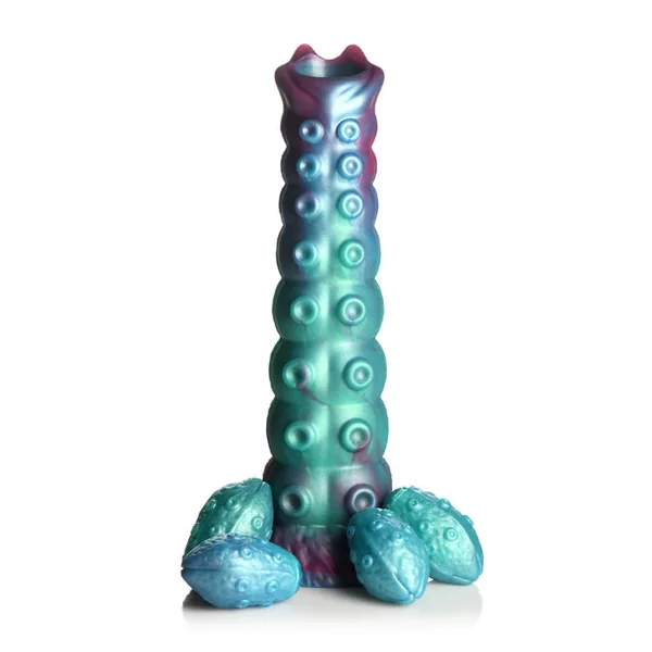 Creature Cocks Galactic Silicone Ovipositor Dildo Tentacle Textured Fantasy Shaped Harnessable Silicone Dildo with Silicone Eggs