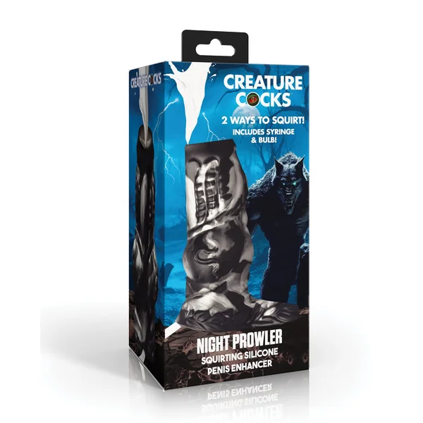 Creature Cocks Night Prowler Squirting Silicone Penis Enhancer - Silver