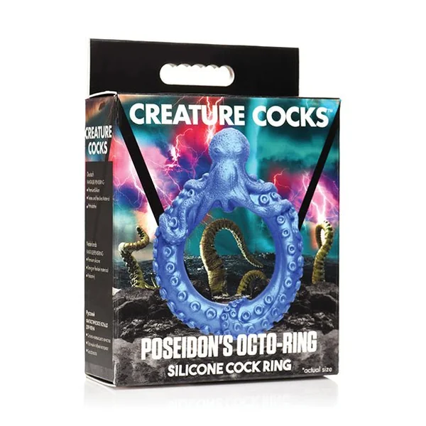 Creature Cocks Poseidon's Octo Silicone Cock Ring - Blue