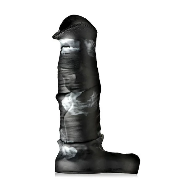 Creature Cocks Stallion 1" Silicone Penis Extension - Black/Silver Large