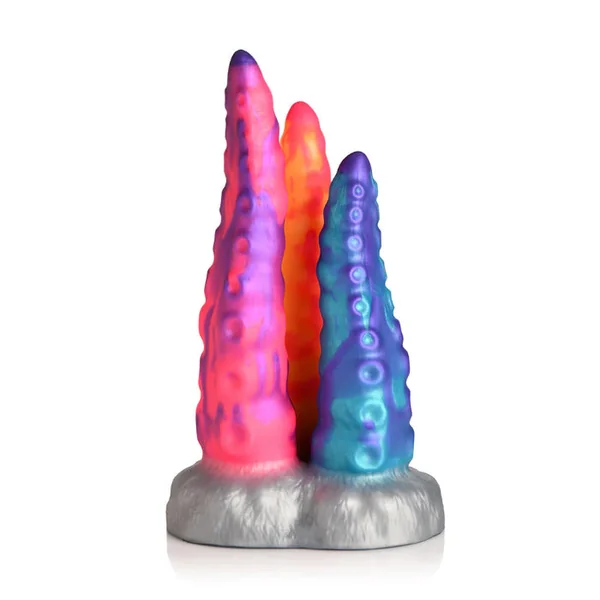 Creature Cocks Tentacle Trio Textured Fantasy Shaped Flexible Triple Silicone Dildo With Suction Cup