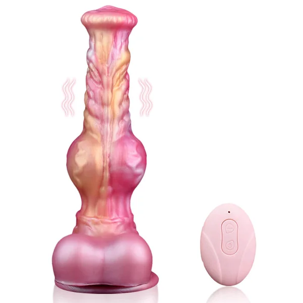 Crimson Dragon - 8.2 Inch Vibration & Thrusting Dragon Dildo - Knot Dildo