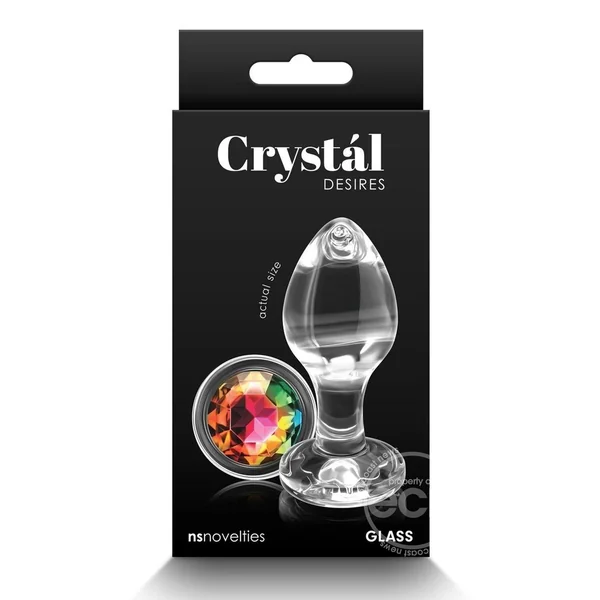 Crystal Desires Rainbow Gem Glass Anal Plugs - Medium