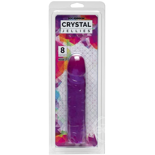 Crystal Jellies Classic Dildo 8in - Purple