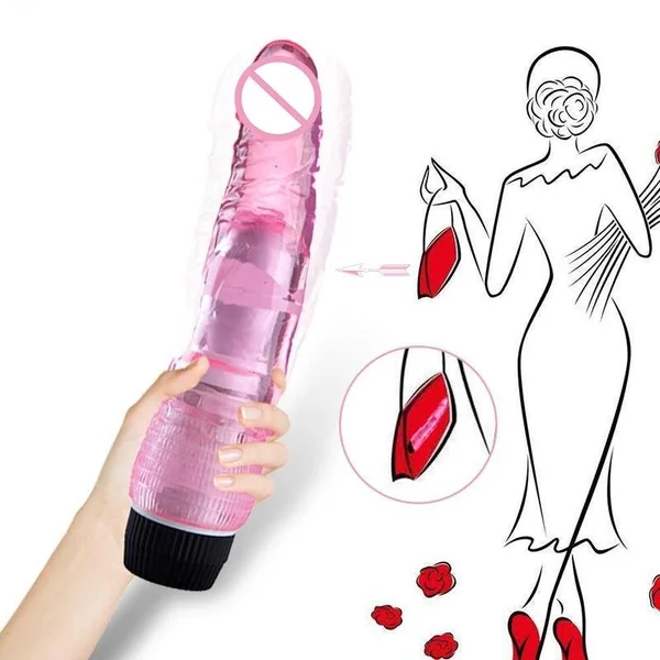 Crystal Silicone Realistic Big Dildo Super Vibration G Spot Vibrator Stimulator MultiSpeed Massage Wand Adult Toys for Women