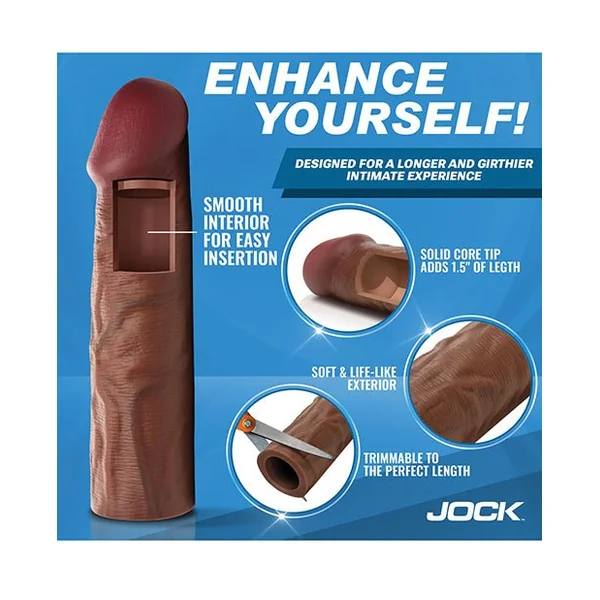 Curve Toys Jock Enhancers 1.5" Silicone Penis Extension Sleeve - Dark