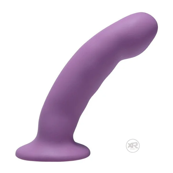 Curved Purple Silicone Strap-On Dildo
