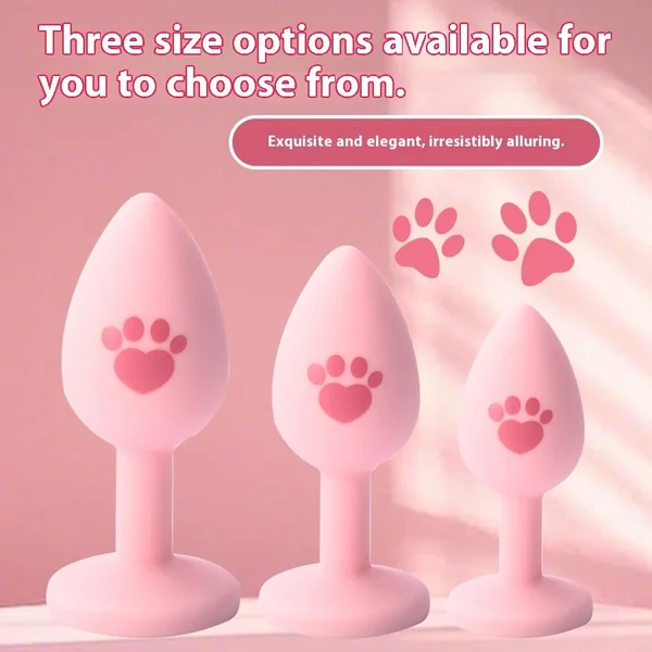 Cute Pink Cat’s Paw Silicone Butt Plug Novice Anal Plug