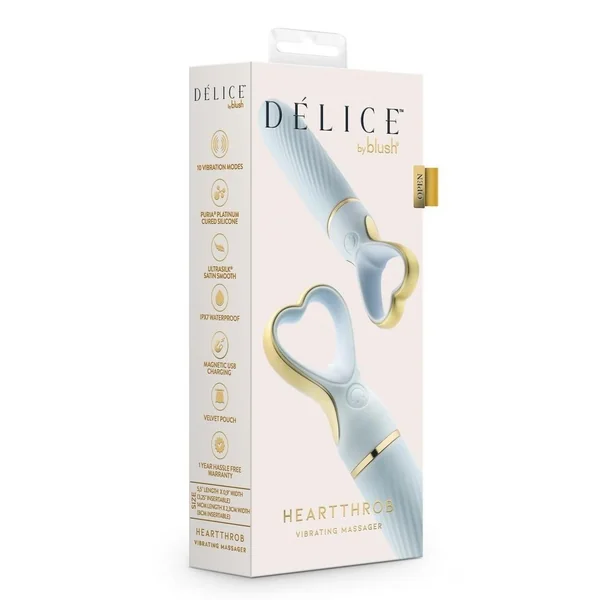 Delice Heartthrob Rechargeable Silicone Vibrator - Something Blue
