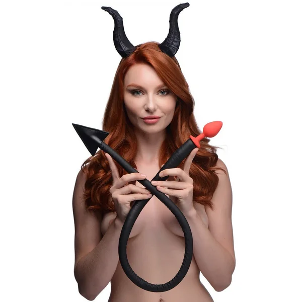 Devil Tail Anal Plug and Horns Set