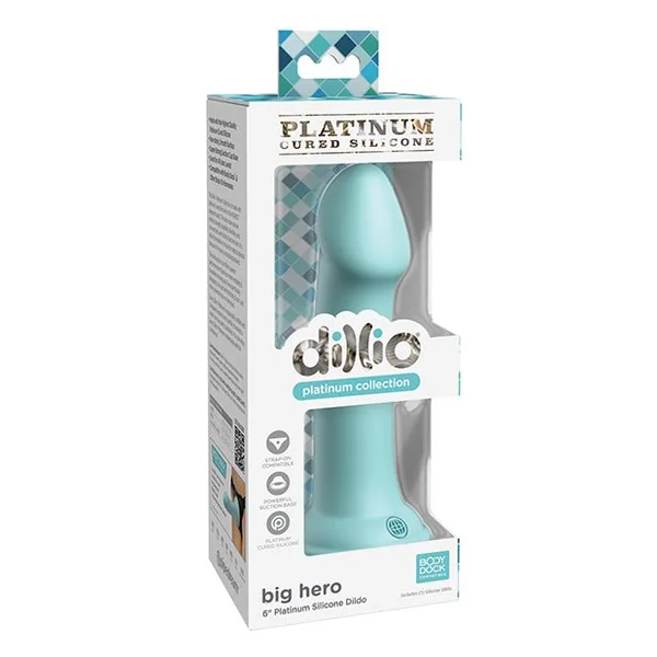 Dillio Platinum 6" Big Hero Silicone Dildo - Teal