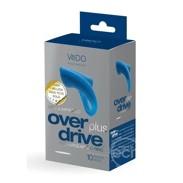 Disc.VeDO Overdrive Plus Rechargeable Vibrating Silicone Cock Ring - Midnight Madness