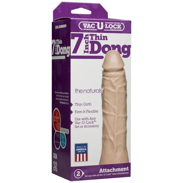 Doc Johnson Vac-U-Lock 7″ Thin UltraSkyn Dong