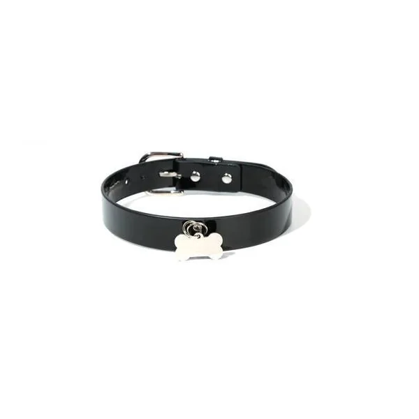 DOG COLLAR WITH METAL BONE