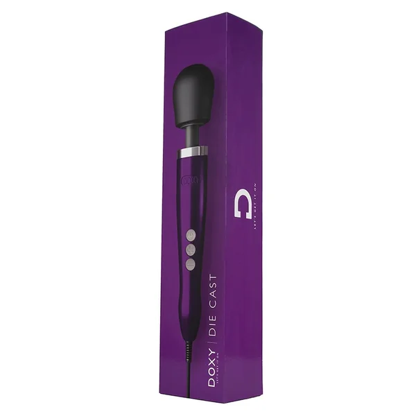 Doxy Die Cast Wand Metal Plug-In Vibrating Body Massager - Purple