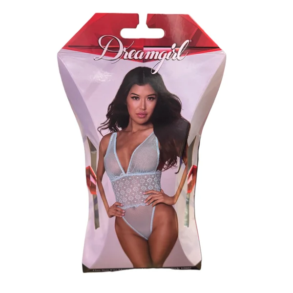 DREAMGIRL MINT FISHNET LACE TEDDY OS