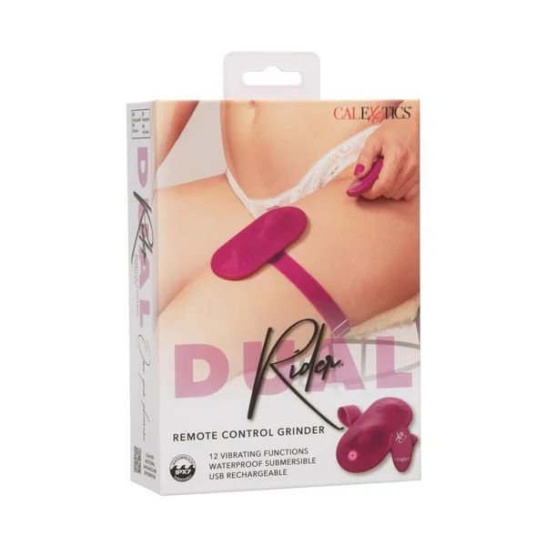 Dual Rider Remote Control Grinder Rechargeable Silicone Vibrator - Red