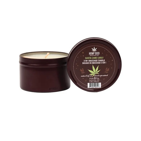Earthly Body 2024 Holiday 3 in 1 Massage Candle - 6 oz Santa Came Early
