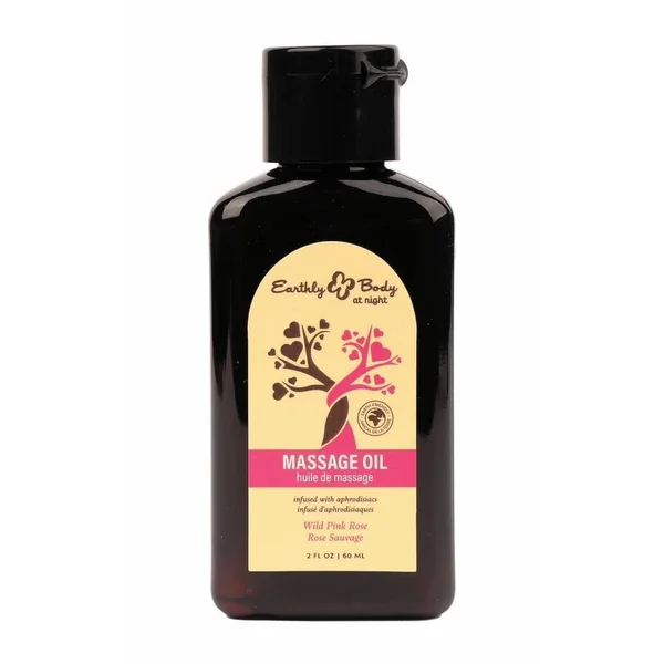 Earthly Body at Night Aphrodisiac Collection Massage Oil 2oz - Wild Pink Rose