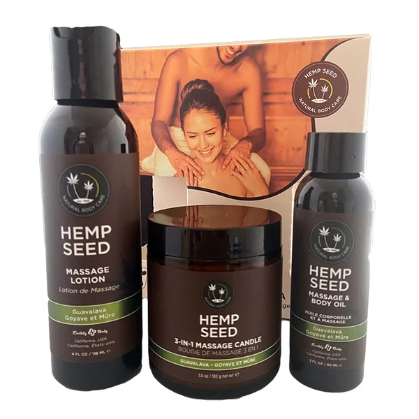 Earthly Body Hemp Seed Massage Gift Box Guavalava