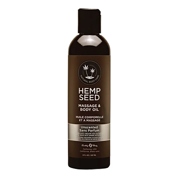 Earthly Body Hemp Seed Massage Oil – Unscented 8 oz