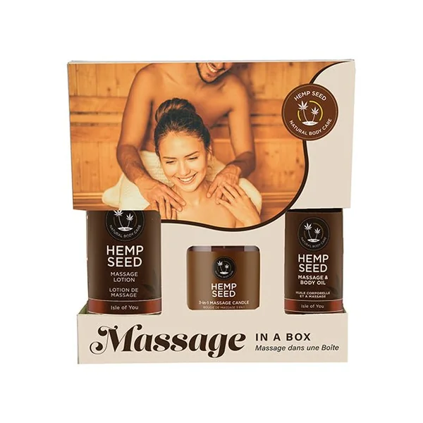 Earthly Body Holiday/valentines Hemp Seed Massage In A Box - Asst. Isle Of You