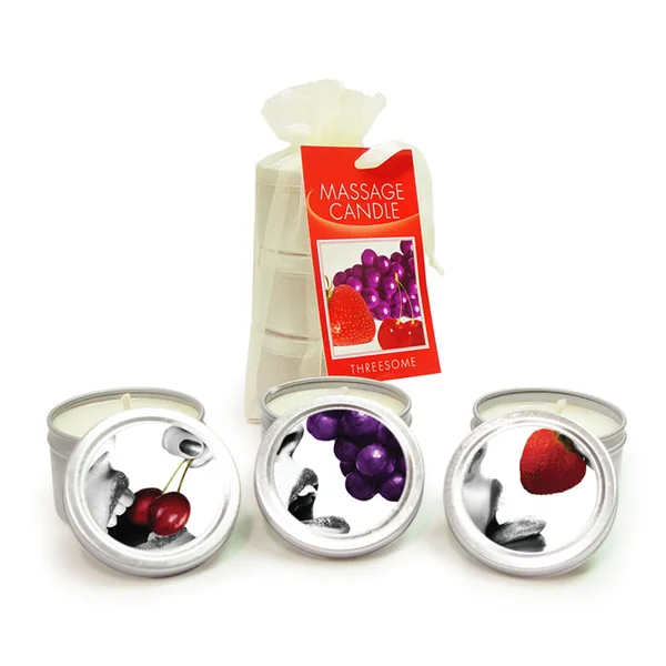 Earthly Body Threesome Massage Candles Three Edible Massage Candles 2 oz