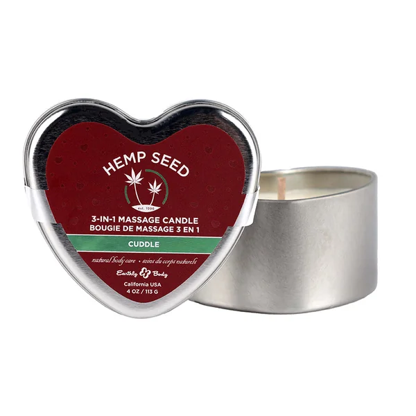 Earthly Body Valentine’s Day Heart Tin 3 in 1 Massage Candle Cuddle