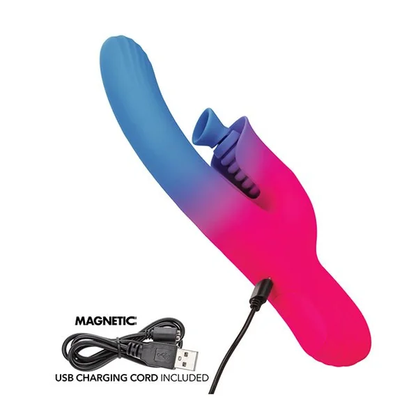 Elation Dual Stimulator w/Suction - Blue/Pink
