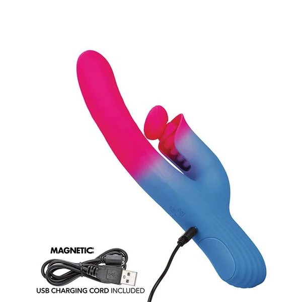 Elation Thrusting Dual Stimulator - Blue/Pink