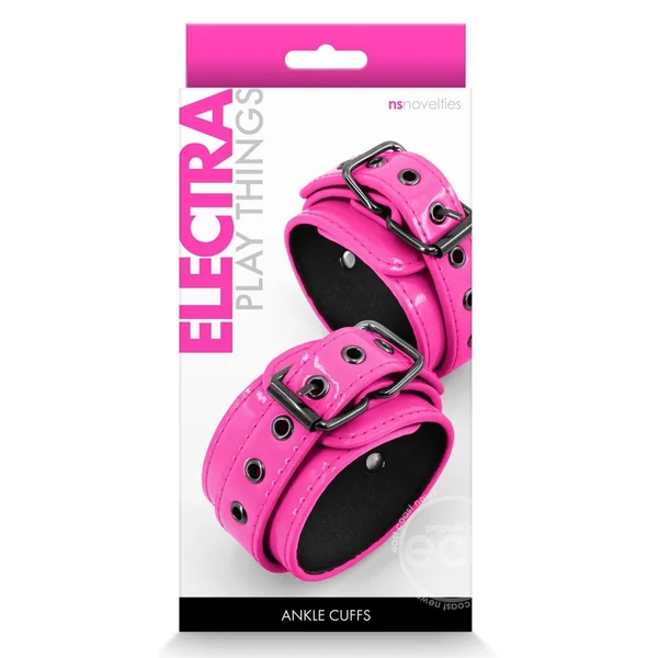 Electra Play Things PU Leather Ankle Cuffs - Pink