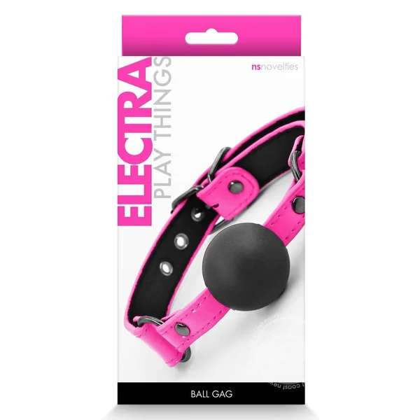 Electra Play Things PU Leather Ball Gag - Pink