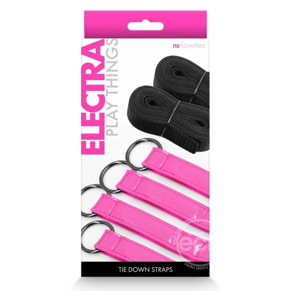 Electra Play Things PU Leather Bed Restraint Straps - Pink