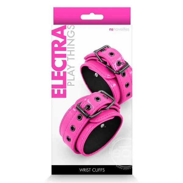 Electra Play Things PU Leather Wrist Cuffs - Pink