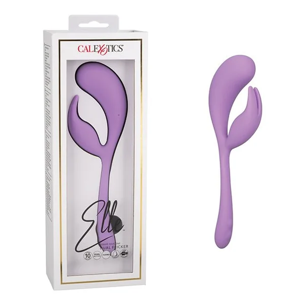 Elle Liquid Silicone Dual Flicker - Purple