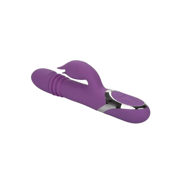 Enchanted Kisser Rechargeable Silicone Thrusting Rabbit Vibrator - Purple