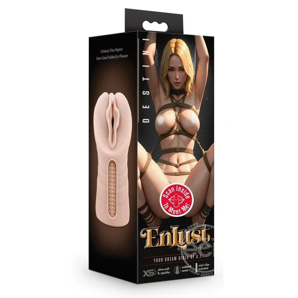 EnLust Destini Dual End Vibrating Stroker - Pussy - Vanilla