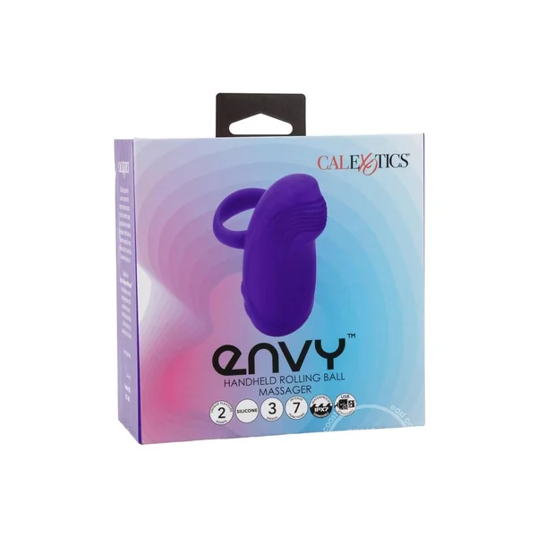 Envy Handheld Rolling Ball Silicone Rechargeable Massager - Purple